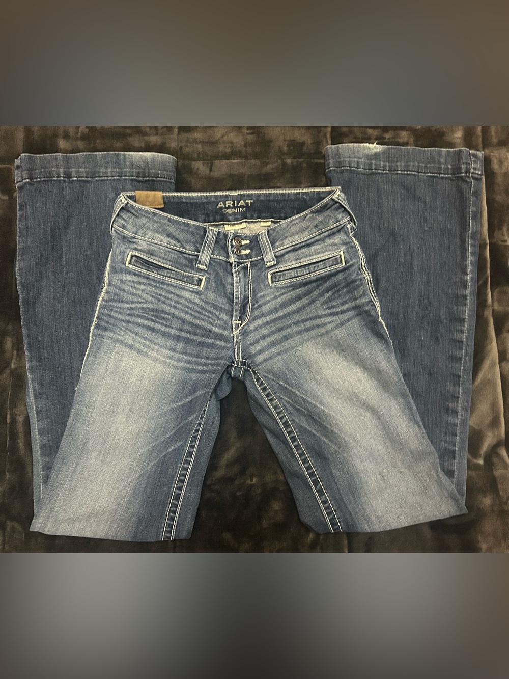 Ariat Trouser Mid Rise Stretch Entwined Wide Leg Jean
